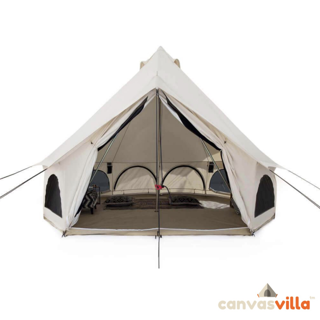 4m Canvas Bell Tent - White Pearl 400 - Canvasvilla® Premium Quality